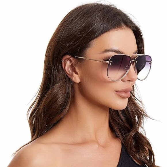 Trendy Oversized Aviator Sunglasses for Women 2025, Cute Retro Aviator Sun Glass